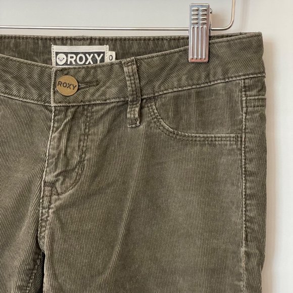 Roxy Womens Juniors Size 0 Corduroy Pants Low Rise Skinny Leg Zip Fly Pockets - Picture 4 of 11